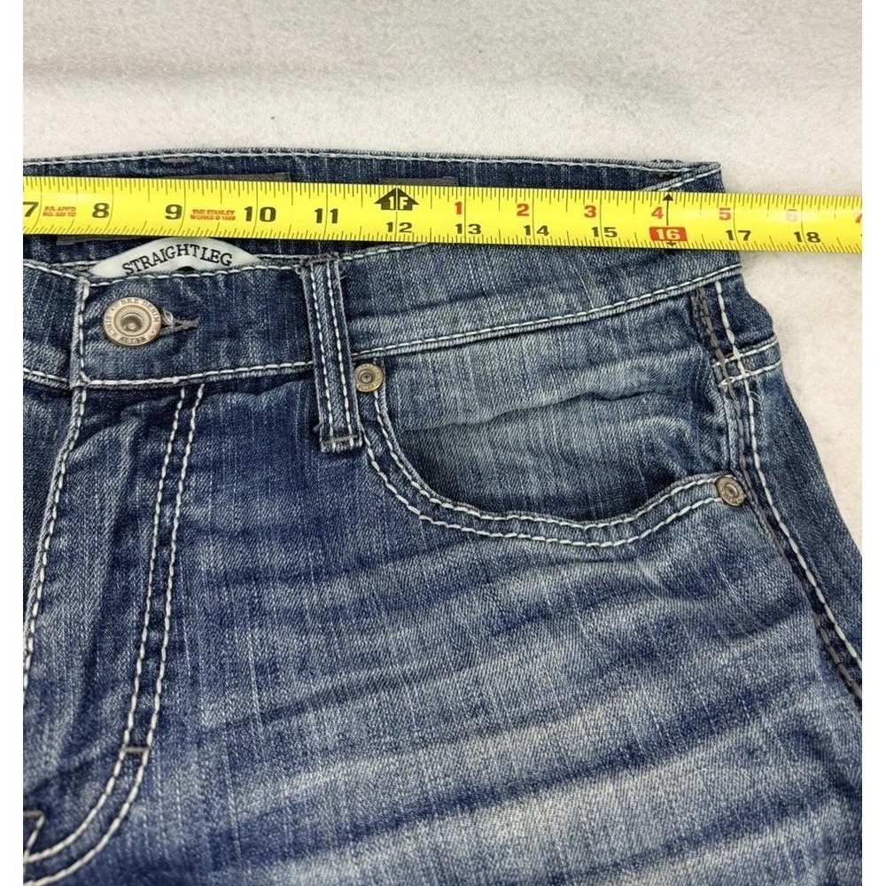 BKE Buckle Jeans Mens 33x34 Blue Denim JAKE Pants, Straight Leg, Distressed - Picture 6 of 11